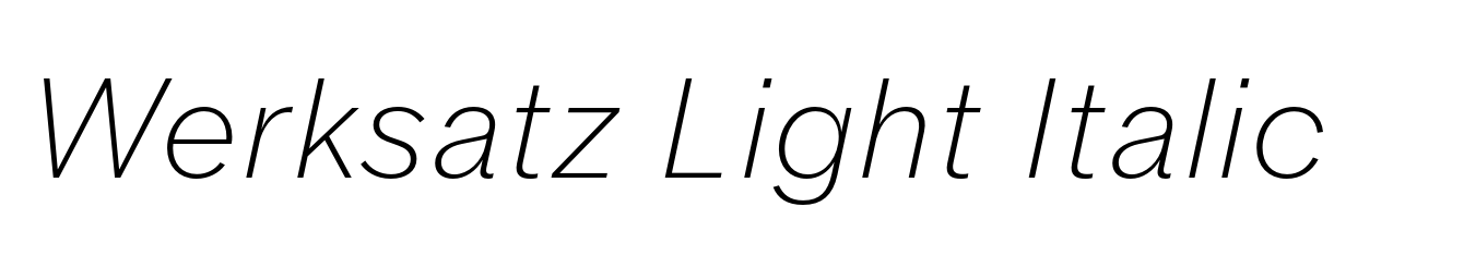 Werksatz Light Italic